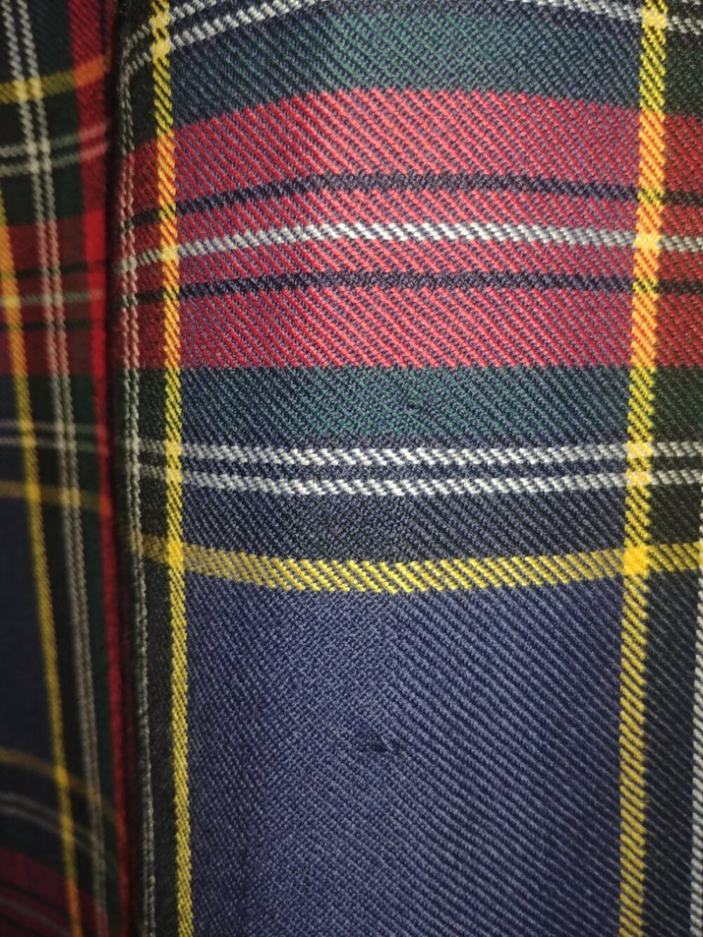 Vintage 100% pure virgin wool Aljean Canada red blue plaid kilt midi skirt M - Picture 15 of 16